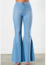 Vibrant Flare Jeans (Light Stone) P1651