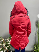 5Besties Fleece Hoodie Jacket W/ Piping Trim Detail (Red) SN1137